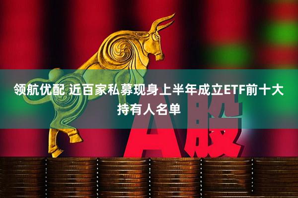 领航优配 近百家私募现身上半年成立ETF前十大持有人名单